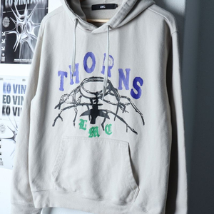 (S-M) 엘엠씨 후드티셔츠 빅프린팅 베이지 올드스쿨