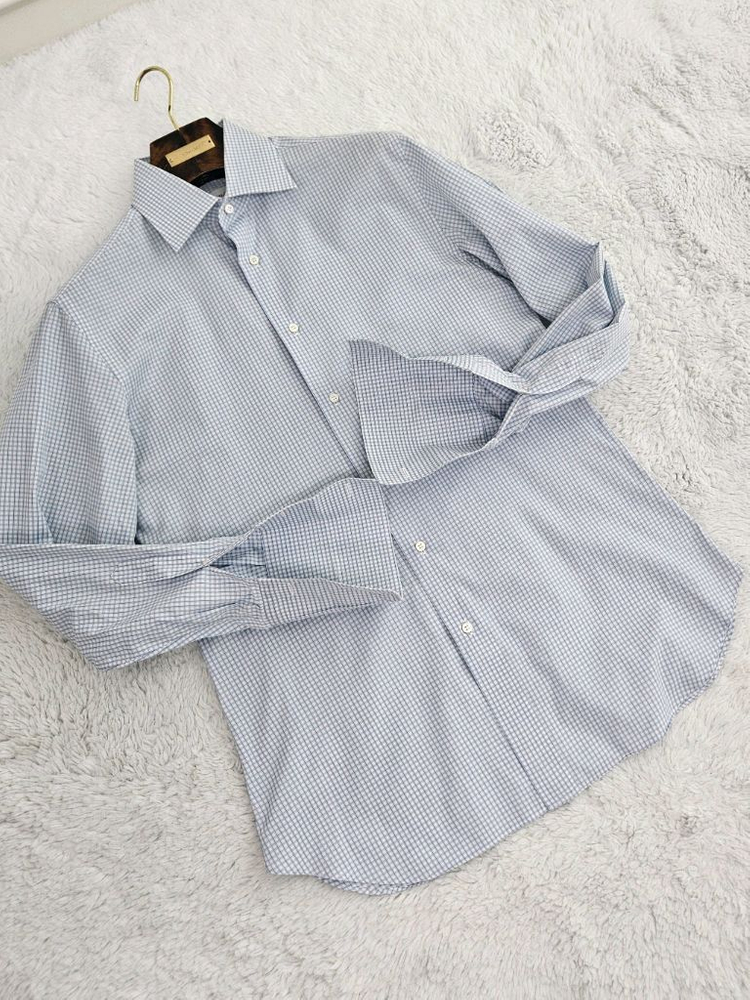 브리오니 마이크로 체크 코튼 셔츠 [ 로로피아나 에르메스 디올 톰포드 루이비통 쿠치넬리 벨루티 루이비통 ]--2