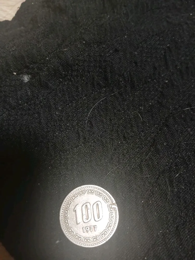 1977년 100원 동전 에러동전 이미지