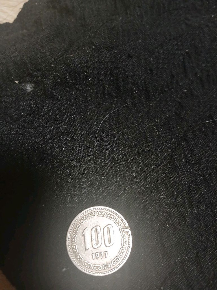 1977년 100원 동전 에러동전 이미지