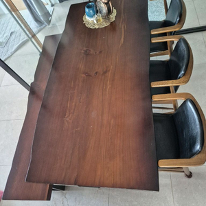 우드슬랩원목 식탁 벤치 의자 세트 이미지