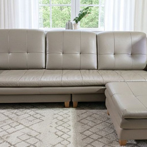 자코모 뉴힐링 슈렁큰 천연가죽 4인소파+스툴