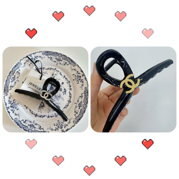 샤넬 로고 헤어클립--1