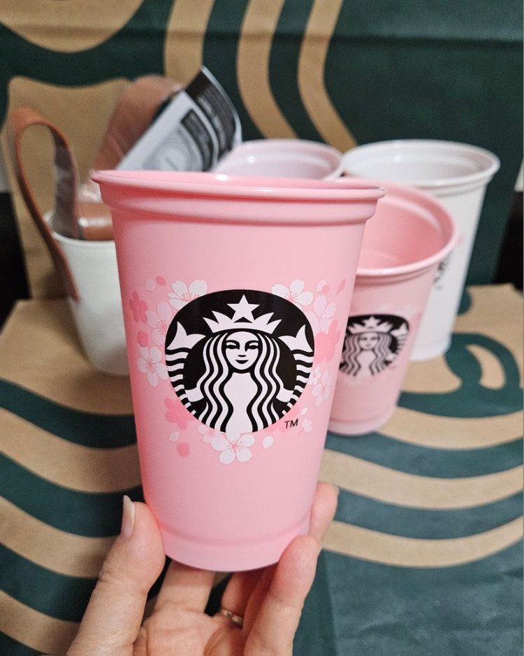 새상품]스타벅스 체리블라썸 스태킹 컵 (4P) 세트 355ml 텀블러--3