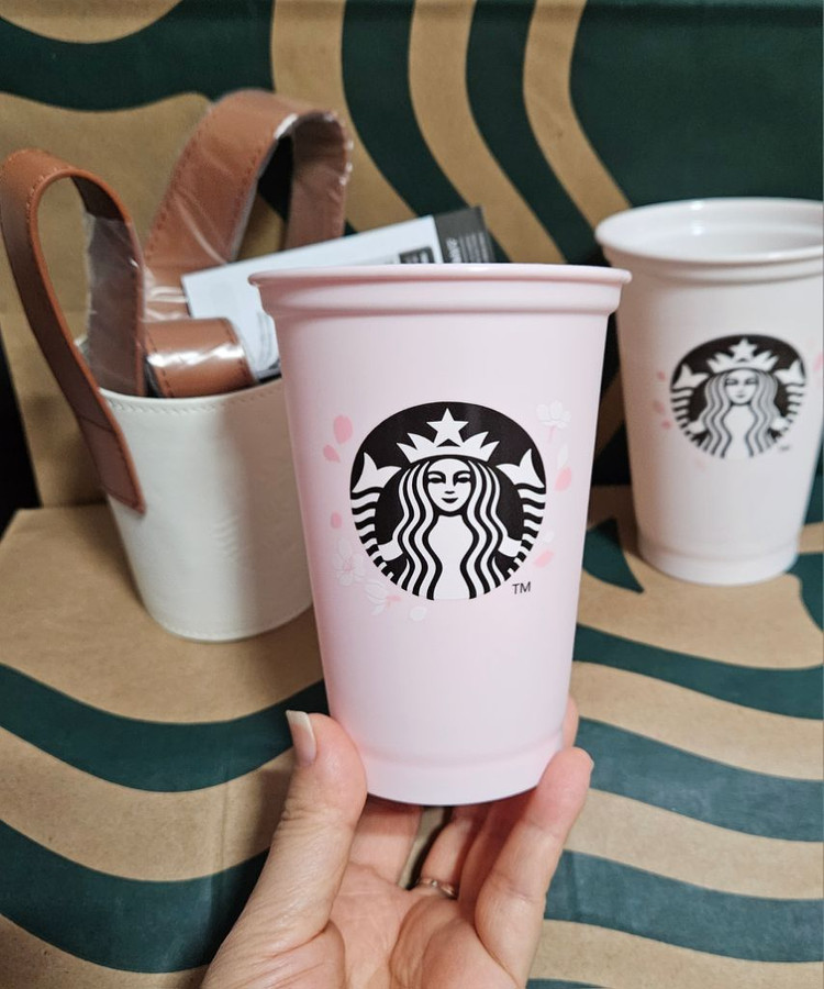 새상품]스타벅스 체리블라썸 스태킹 컵 (4P) 세트 355ml 텀블러--7