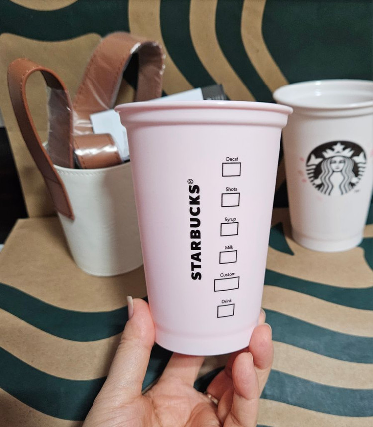 새상품]스타벅스 체리블라썸 스태킹 컵 (4P) 세트 355ml 텀블러--8