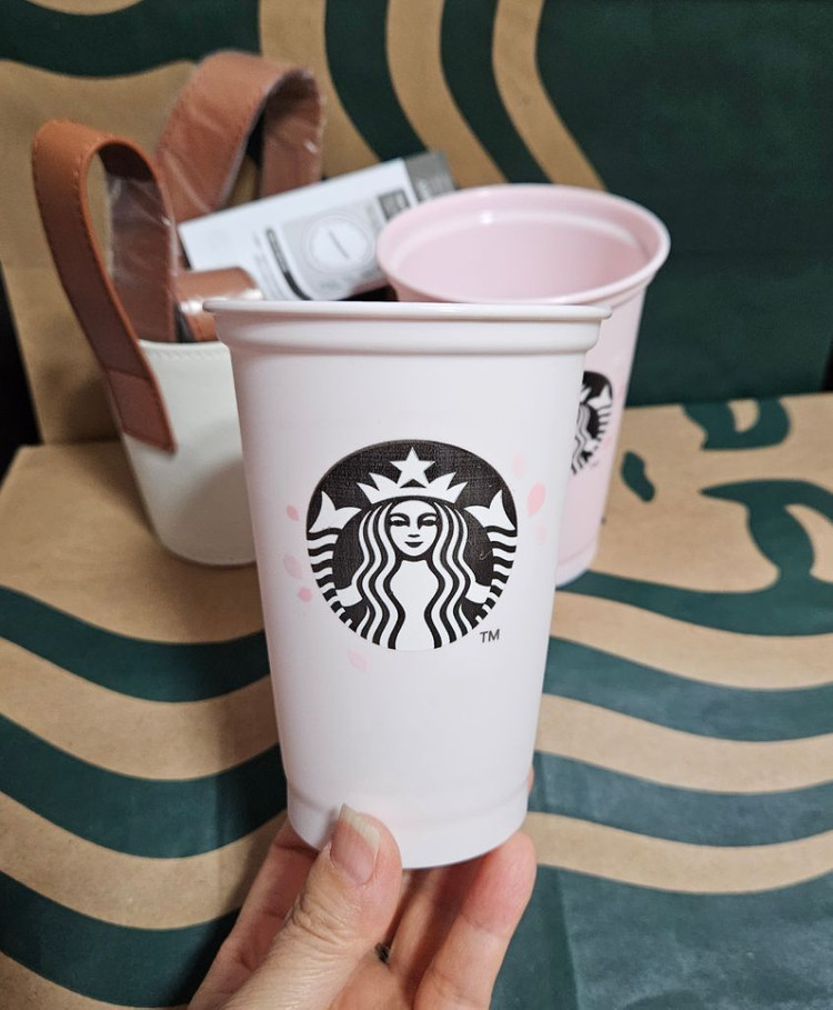 새상품]스타벅스 체리블라썸 스태킹 컵 (4P) 세트 355ml 텀블러--9