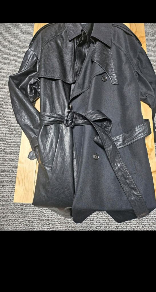 준지 20fw 컬렉션 아수라 레더 트렌치 코트--8