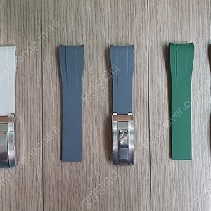 화이트 그레이 그린 러버밴드 흰색 회색 녹색 시계줄 스트랩 디버클 20미리 20mm