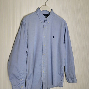 105 폴로 셔츠 블루 코튼 랄프로렌 핀포인트옥스포드