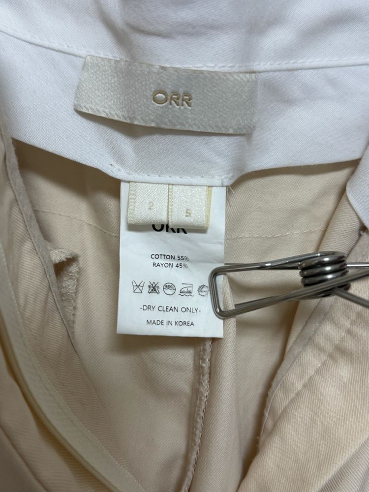 ORR 오르 면 벨티드 팬츠 S 베이지 (벨트포함)--4