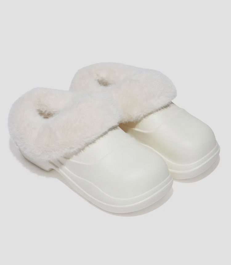 락피쉬 헤이든 윈터 퍼 슬리퍼 클로그 화이트 250(새제품)--1