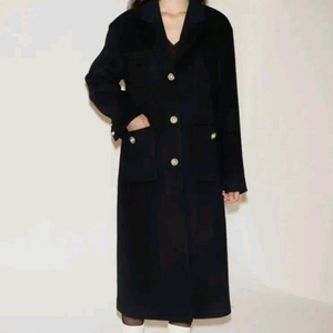 새상품) 살롱드욘 롱코트 블랙 울 100 (빈티지 엔틱룩)