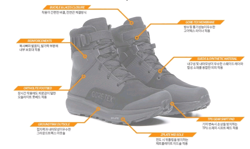 [신품] TCX 서브머신 고어텍스 미들 부츠 40호 -검정---9