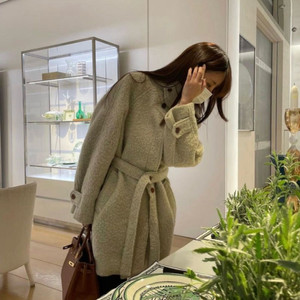 런던플랏 하프넥 브루클린 알파카 부클 코트