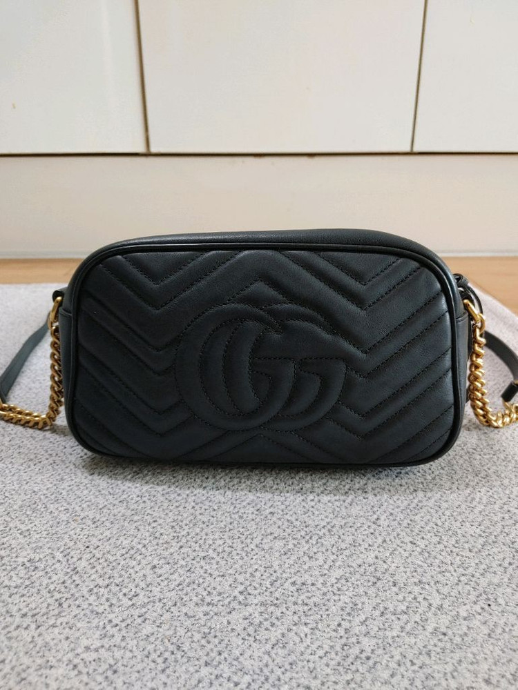 정품 구찌 GG 마몽 마몬트 마틀라세 스몰 카메라백 크로스백--3