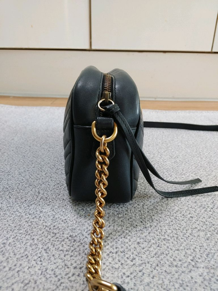 정품 구찌 GG 마몽 마몬트 마틀라세 스몰 카메라백 크로스백--4