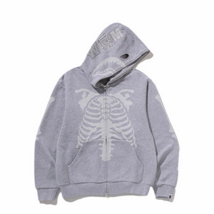 [2XL]베이프 스켈레톤 샤크 후드 그레이