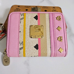 MCM 반지갑 핑크베이지 엠씨엠 지갑 지퍼지갑