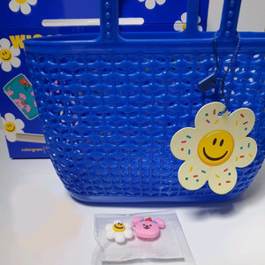 컬러그램x위글위글 장바구니(파랑)+실리콘참