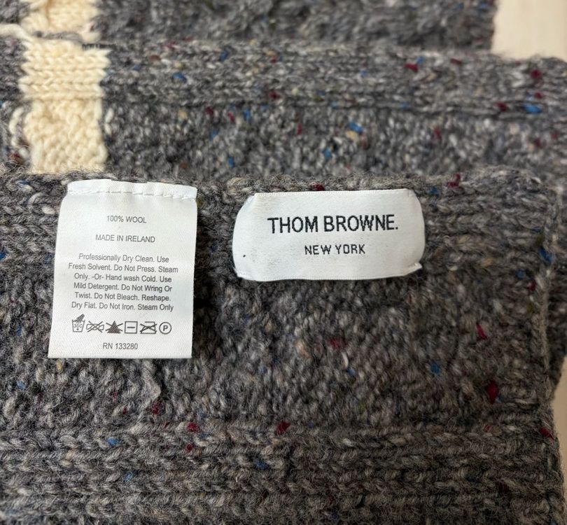 톰브라운 정품 케이블 니트 머플러--2