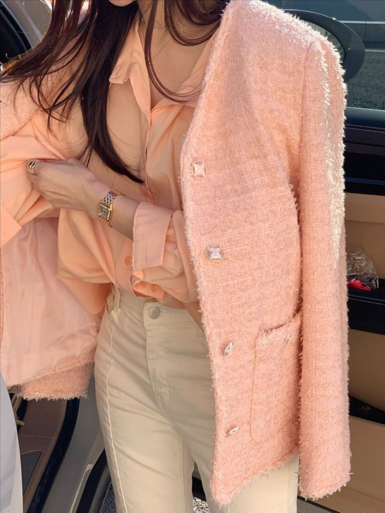 [가격내림] 바이씨니 제작 치크팝 트위드 자켓 피치 Free 새상품 팝니다.!!!--5