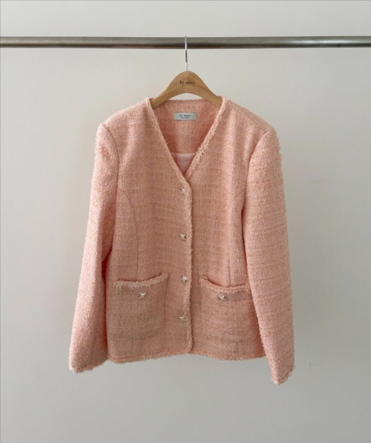 [가격내림] 바이씨니 제작 치크팝 트위드 자켓 피치 Free 새상품 팝니다.!!!--9