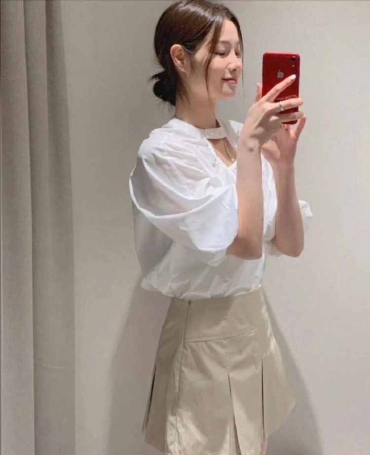 [판매] 프롬엘로힘 제작 초커 블라우스 화이트 Free 미개봉--6