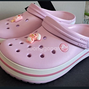 크록스정품240 J6 발레리나핑크 지비츠포함 거의새거 한번신어봄