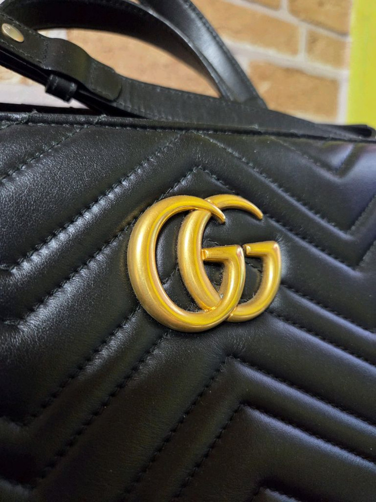 구찌 GG마몽 마틀라세 탑핸들 크로스백--2