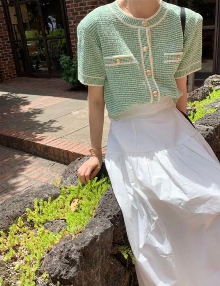 바이씨니 제작 샤트위드 가디건 그린 Free 미개봉 팝니다.!!!--7