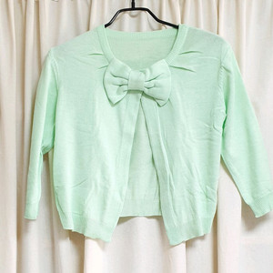 (미착용 새제품) 밀크코코아 리본 가디건 mint