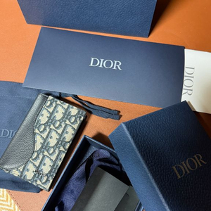 디올 새들 버티컬 2단 카드 지갑 영수증 풀박스