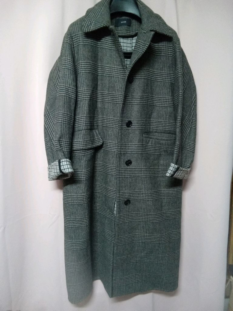 시스템 울트위드 체크 코트,춘추--3