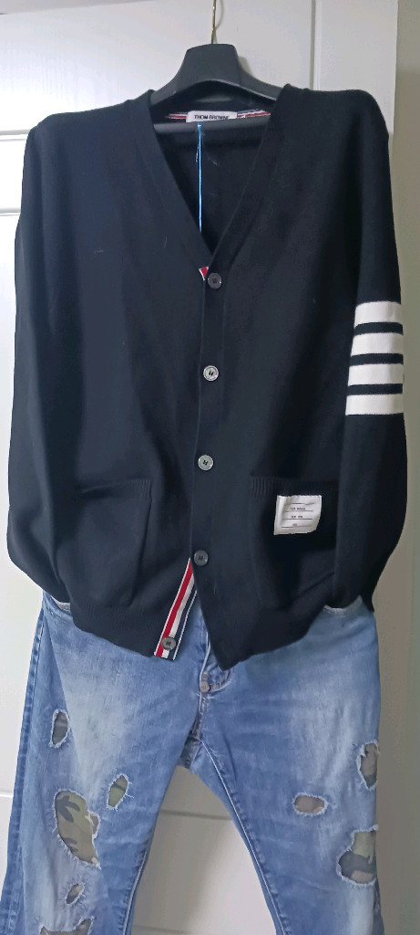 톰브라운4바 스트라이프 가디건--3