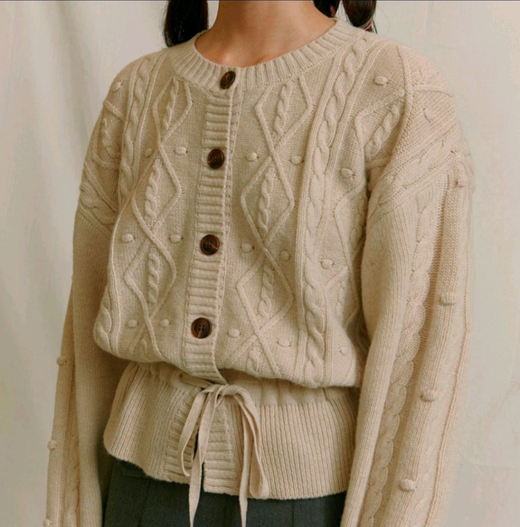 oioi 오아이오아이 베이지 가디건 새제품--1