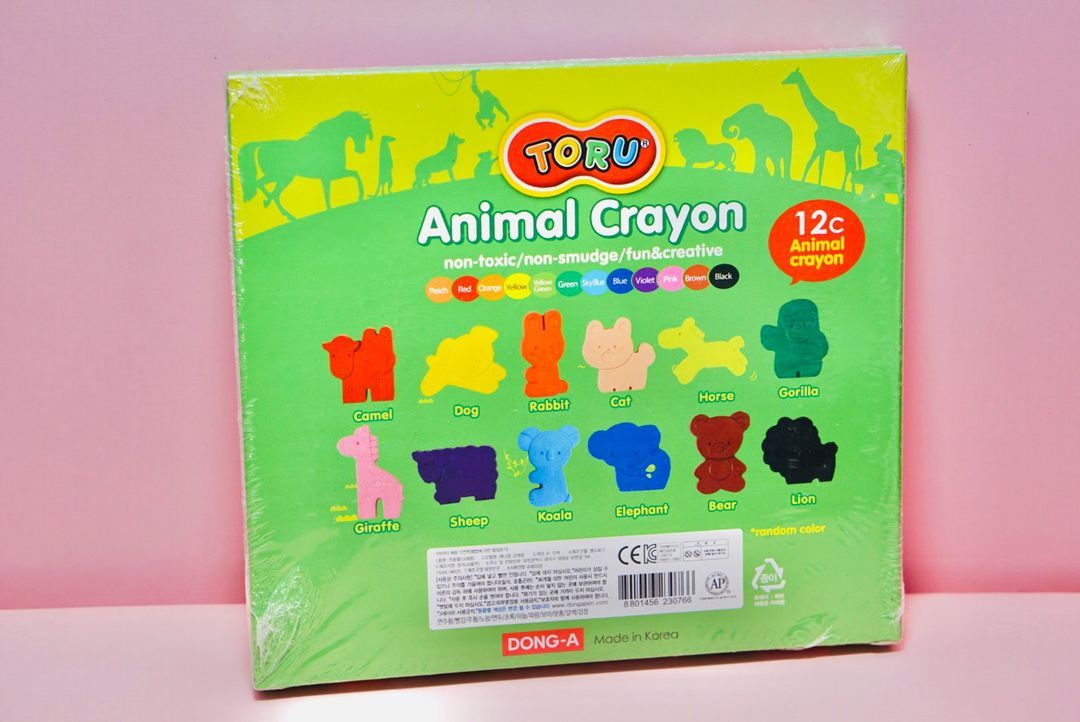 동아 토루 12색 애니멀크레용 12가지 동물모양--1