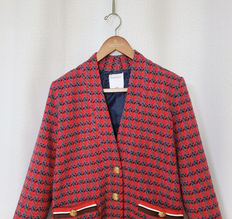 산드로 금장단추 트위드형 자켓36 새옷수준--2