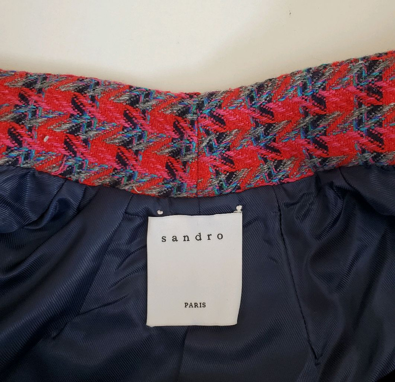 산드로 금장단추 트위드형 자켓36 새옷수준--6