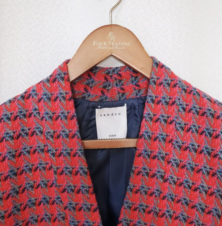 산드로 금장단추 트위드형 자켓36 새옷수준--7