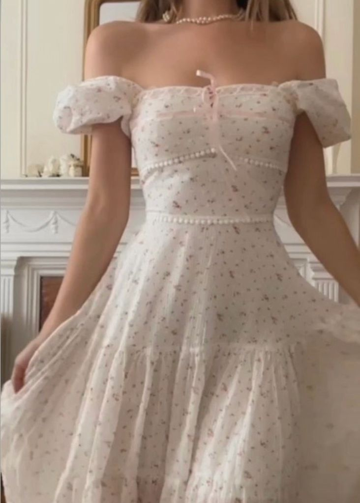 티파니스튜디오 화이트 플라워 리본 롱원피스 휴양지여름원피스--2