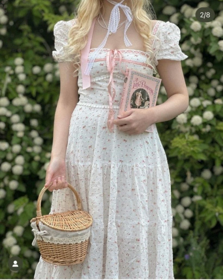 티파니스튜디오 화이트 플라워 리본 롱원피스 휴양지여름원피스--3