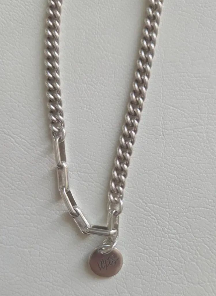 미니코인 체인 실버 목걸이--1