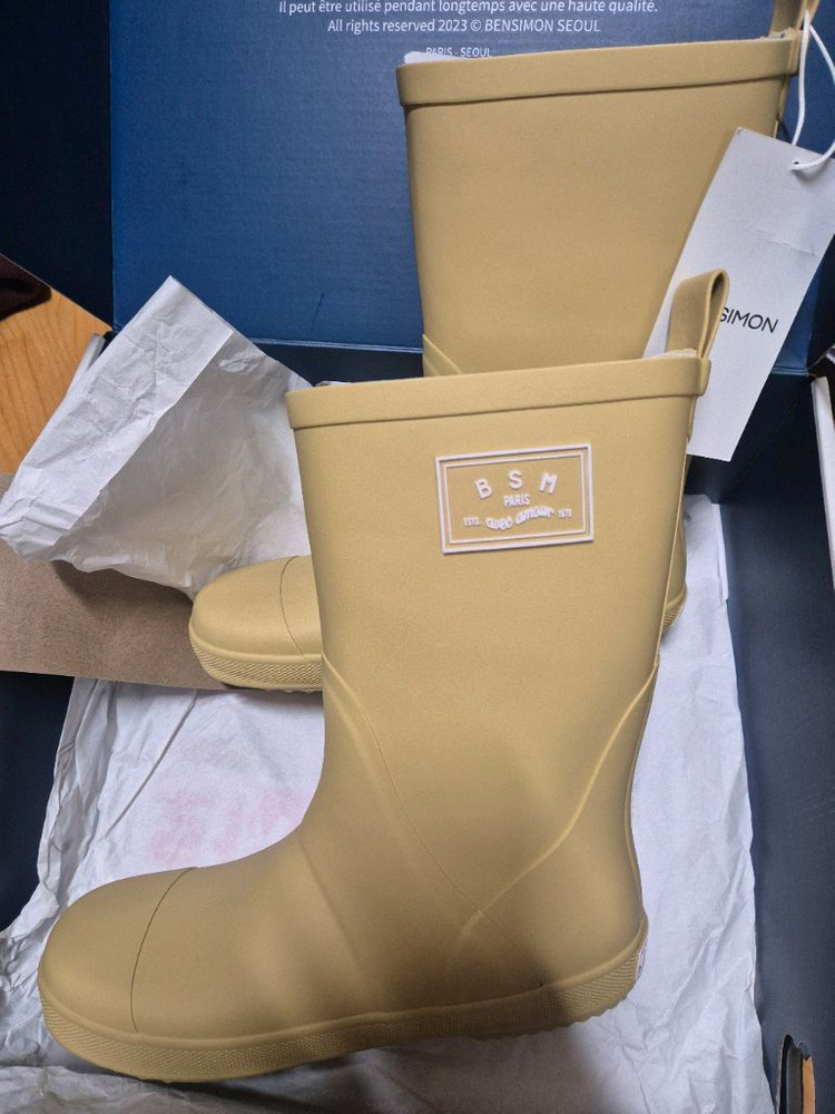 벤시몽 레인부츠(허니버터,미들,240,새상품)--3