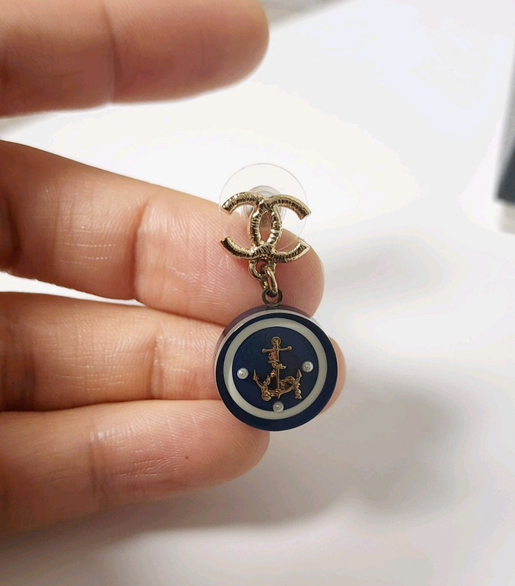 샤넬 CC로고 마린 드롭 귀걸이--3