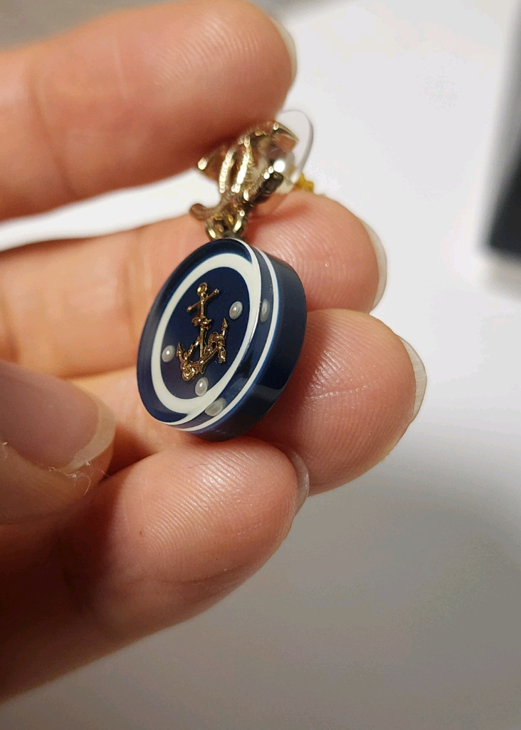 샤넬 CC로고 마린 드롭 귀걸이--4