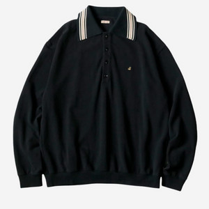 [2] 캐피탈 피케 랑글 컬러 레트로 폴로 블랙
