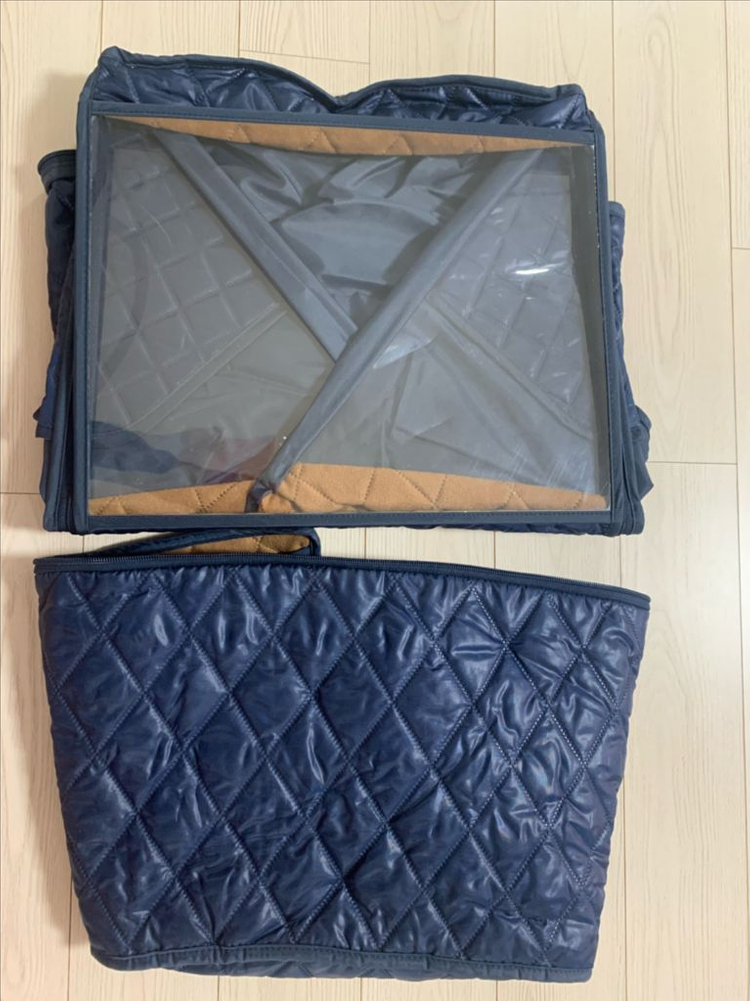 마니또 퀼팅 유모차 방한커버 네이비--2