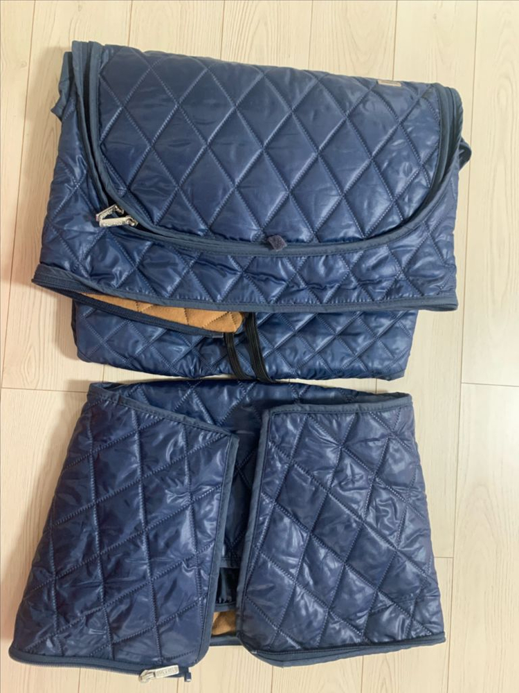 마니또 퀼팅 유모차 방한커버 네이비--3