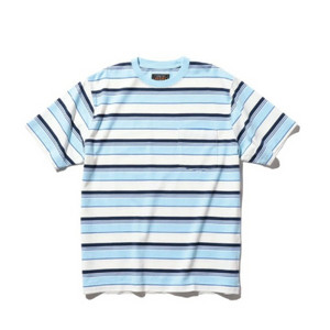 새상품 빔즈 멀티 스트라이프 포켓 반팔티